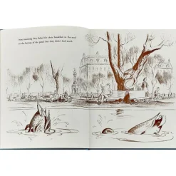 Make Way For Ducklings Book in Teal Blue Italian Leather