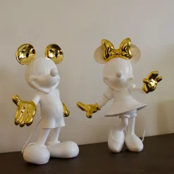 Mickey Mouse Figure White & Gold - 23.6