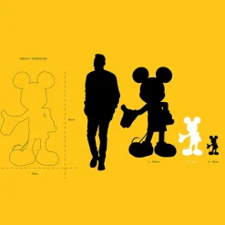 Mickey Mouse Figure White & Gold - 23.6