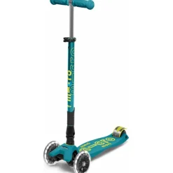 Micro Maxi Foldable LED Scooter - Petrol Green