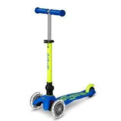 Mini Deluxe Foldable LED Scooter - Neon Canary Yellow/Blue