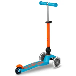 Mini Deluxe Foldable LED Scooter - Neon Sunset Orange/Aqua