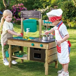 Mud Kitchen Wooden Toy Playset with Accessories