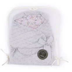 My FAO Doll Swaddle - Grey Dots & Flowers