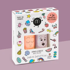 Nail Polish and Nail Sticker Set for Kids