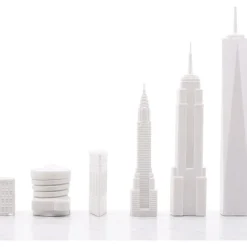 New York City Edition Acrylic Chess Set with Wood Map Board