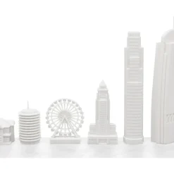 New York Versus Los Angeles Acrylic Chess Set with Marble Hatch Board