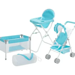 Olivia's Little World Baby Doll 3 Piece Nursery Set - Blue