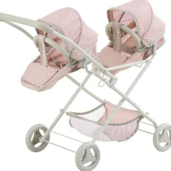 Olivia's Little World Polka Dot Princess Baby Doll Twin Bassinet Stroller