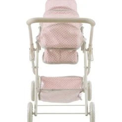 Olivia's Little World Polka Dot Princess Baby Doll Twin Bassinet Stroller