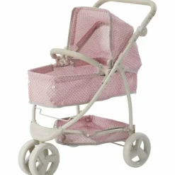Olivia's Little World - Polka Dots Princess 2-in-1 Baby Doll Stroller - Pink/Gray