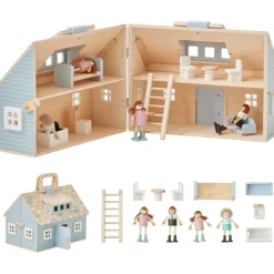 Olivia's Little World Quaint Portable Dolls Cottage & Accessories for 3.5