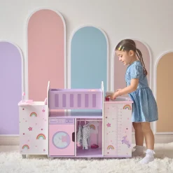 Olivia's Little World Wood Doll Nursery with Cradle, Sink & Closet