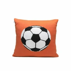 Orange Soccer Ball Pillow