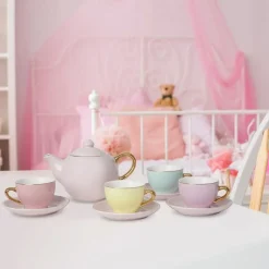9-Piece Hand-Glazed Ceramic Tea Party Set