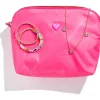 Pink Pouch with Jewelry Set