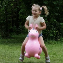 Pink Rody Magical Unicorn Inflatable Bouncer Ride-on