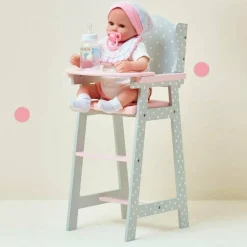 Polka Dots Princess Baby Doll High Chair - Grey