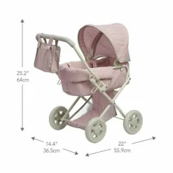 Polka Dots Princess Deluxe Baby Doll Stroller - Pink