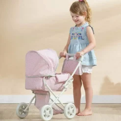 Polka Dots Princess Deluxe Baby Doll Stroller - Pink