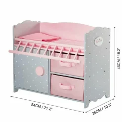 Princess Baby Doll Crib with Cabinet and Cubby