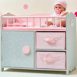 Princess Baby Doll Crib with Cabinet and Cubby