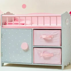 Princess Baby Doll Crib with Cabinet and Cubby