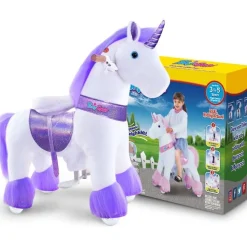 Purple Model U Ride-On Unicorn - 4-7 Years