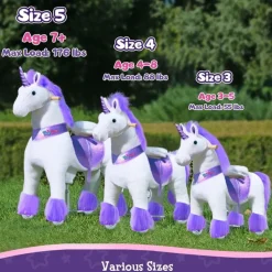 Purple Model U Ride-On Unicorn - 4-7 Years