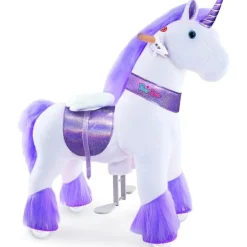 Purple Model U Ride-On Unicorn - 4-7 Years