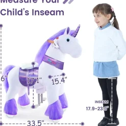 Purple Model U Ride-On Unicorn - 4-7 Years