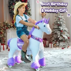 Purple Model U Ride-On Unicorn - 7+ Years