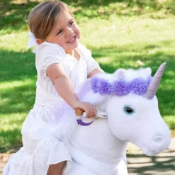 Purple Model X Ride-On Unicorn - 3-4 Years