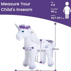 Purple Model X Ride-On Unicorn - 4-7 Years