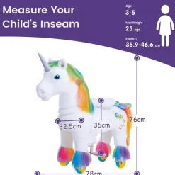 Rainbow Model X Ride-On Unicorn - 3-4 Years