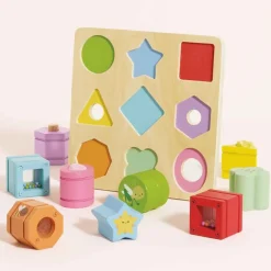 Rainbow Sensory Shape Sorter - 10 Pieces