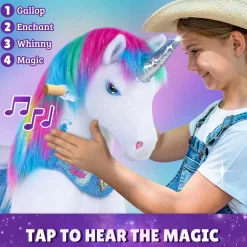 Rainbow Unicorn Model Y Ride on Toy - 4-7 Years