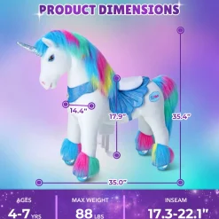 Rainbow Unicorn Model Y Ride on Toy - 4-7 Years