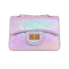 Shiny Dotted Classic Handbag - Purple