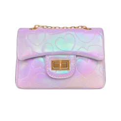 Shiny Dotted Classic Handbag - Purple