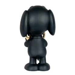 Snoopy Matte Black Figure with Chrome Gold Heart - 21.6"