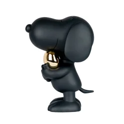 Snoopy Matte Black Figure with Chrome Gold Heart - 21.6
