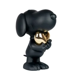 Snoopy Matte Black Figure with Chrome Gold Heart - 21.6
