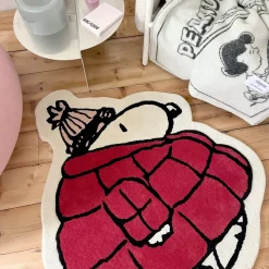 Snoopy Puffer Jacket Rug - Red