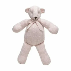 Soft Pink Cable Knit Plush Teddy Bear