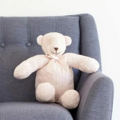 Soft Pink Cable Knit Plush Teddy Bear