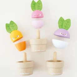 Stacking Wooden Veggies - 9 Pieces