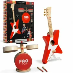 Stage Stars Wooden Guitar and Drum Set