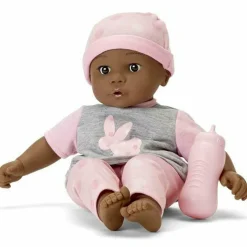 Sweet Smiles Baby Doll - Pink Outfit with Dark Skin Tone