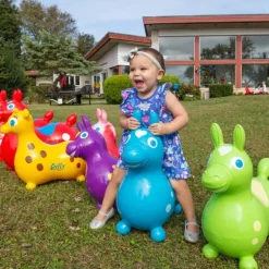 Teal Rody Horse Inflatable Bouncer Ride-on